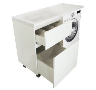 Напольная тумба под раковину Эстет Dallas Luxe ФР-00002308 Л/П 100см два ящика белый